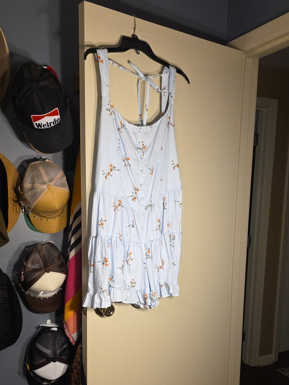 Wild Fable Light Blue Floral Tiered Women’s Romper